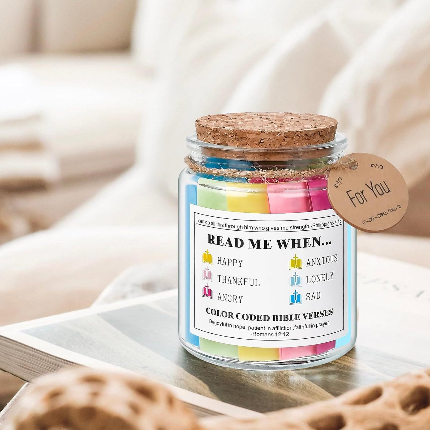 Bible Verse Glass Jar